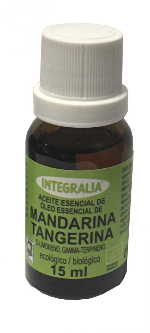 Aceite Esencial de Mandarina Integralia Ecológico (<i>Citrus reticulata</i> Blanco, quimiotipo D-limoneno). 15 mL. Complemento alimenticio.
