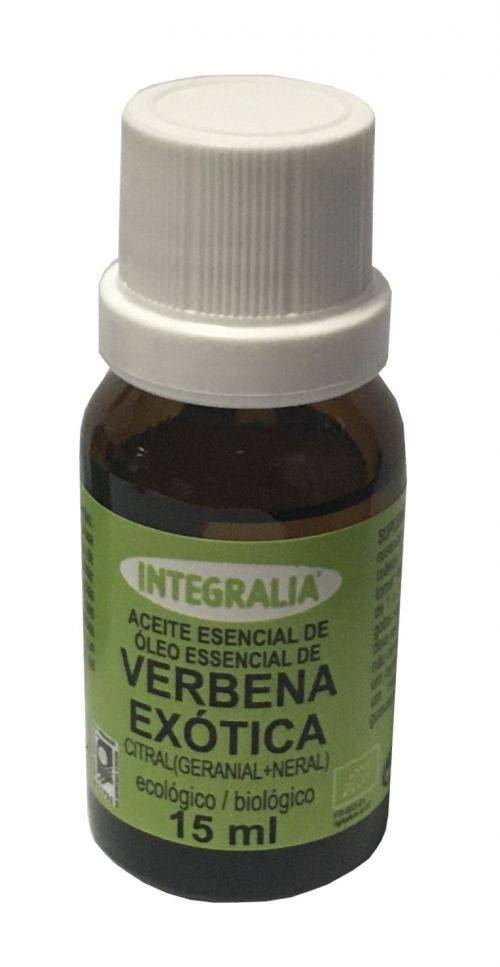 Aceite Esencial de Verbena Exótica Integralia Ecológico (<i>Litsea cubeba</i> Lour.), quimiotipo citral (geranial-neral).15 mL. Complemento alimenticio.