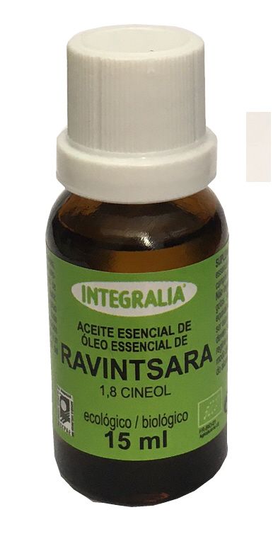 Aceite Esencial de Ravintsara Integralia Ecológico (<i>Cinnamomum camphora</i> L., hoja, 1,8 cineol). 15 mL. Complemento alimenticio.