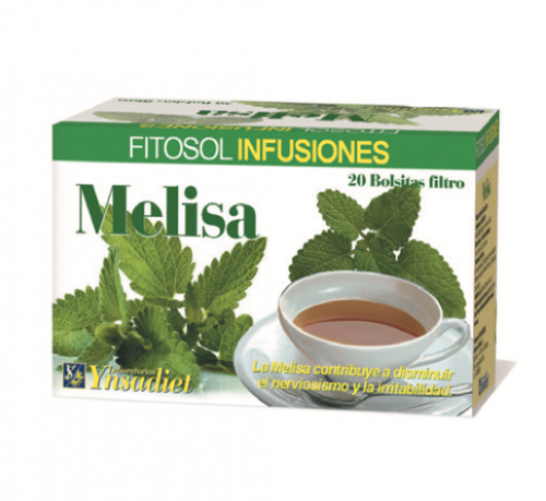 Fitosol Infusiones Melisa. (<i>Melissa officinalis</i> L., hojas enteras y tallos). 20 bolsitas filtro. Complemento alimenticio.