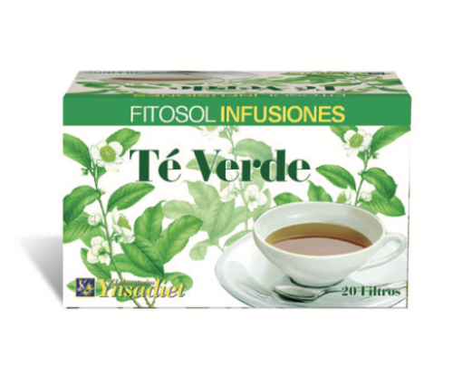 Fitosol Infusiones Té Verde. Te verde (<i>Camellia sinensis</i> L. Kuntze, hojas): 100%. 20 bolsitas filtro. Complemento alimenticio.