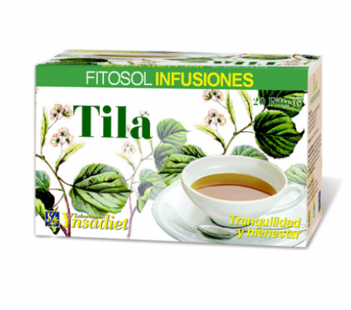 Fitosol Infusiones Tila. Tila (<i>Tilia</i> sp., hojas y flores): 100%. 20 bolsitas filtro. Complemento alimenticio.