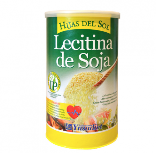 Lecitina de soja granulada IP Hijas del Sol. Botes de 450 g, bolsas de 600 g. Complemento alimenticio.