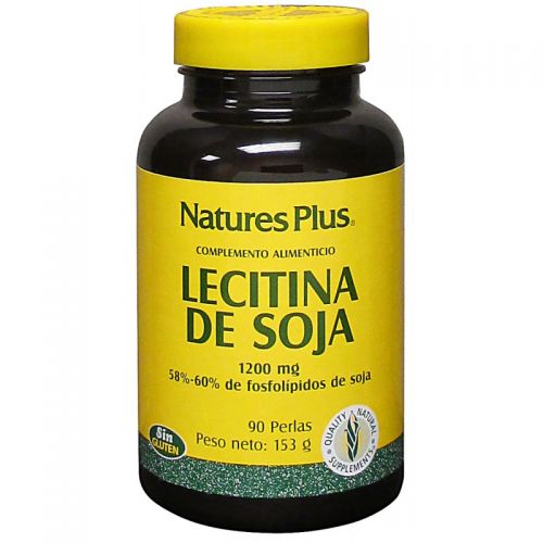 Lecitina de Soja. Envase de 90 perlas. Cada perla aporta: Lecitina (de la soja) 1.200mg conteniendo 58-60% [696-720 g] de fosfolípidos.