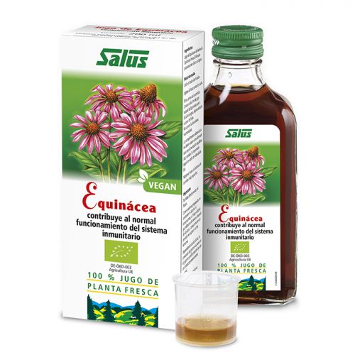 Equinácea Bio. Jugo de planta fresca de equinácea (<i>Echinacea purpurea</i>) de cultivo ecológico. Frasco de 200 mL. Complemento alimenticio.