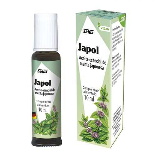 Japol Gotas. Aceite esencial de menta japonesa (<i>Mentha arvensis</i> var. <i>piperascens</i> Malinv. <i>ex</i> Holmes). Frasco de 10 mL. Complemento alimenticio.