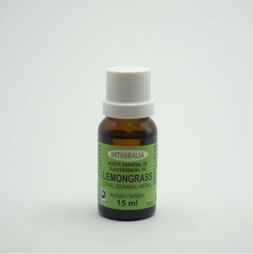 Aceite Esencial Lemongrass Eco 15 mL. Aceite esencial de lemongrass 100% (<i>Cymbopogon citratus</i> DC., hierba) ecológico quimiotipo citral (geranial+neral)