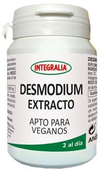 Desmodium Extracto Integralia. 60 cápsulas. 2 cápsulas contienen: 800 mg d extracto seco (4:1) de hoja de desmodium (<i>Desmodiu adscendens</i> DC). Complemento alimenticio. Apto para veganos.