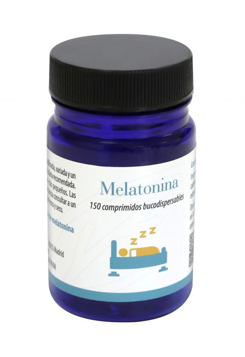 Melatonina 150 comprimidos bucodispersables. Cada comprimido contiene 1 mg de melatonina. Complemento alimenticio. CN: solicitado.