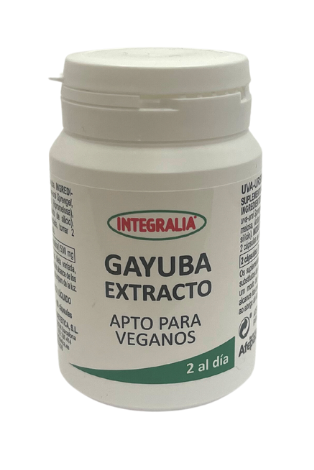 Gayuba Extracto Cápsulas. 2 cápsulas contienen 500 mg de extracto (8:1) de hoja de gayuba (<i>Arctostaphylos uva-ursi</i> Sprengel), 20% arbutina. 60 cápsulas. Complemento alimenticio. Apto para veganos.