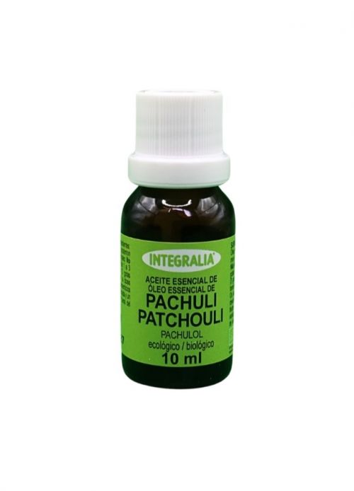 Aceite esencial de hoja de pachuli (<i>Pogostemon cablin</i>) quimiotipo pachulol, ecológico. 10 mL. Complemento alimenticio.